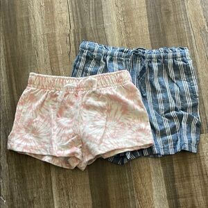 Lucky Brand Kids Pink Tie-Dye Shorts & Old Navy Blue Striped Shorts Size 4T